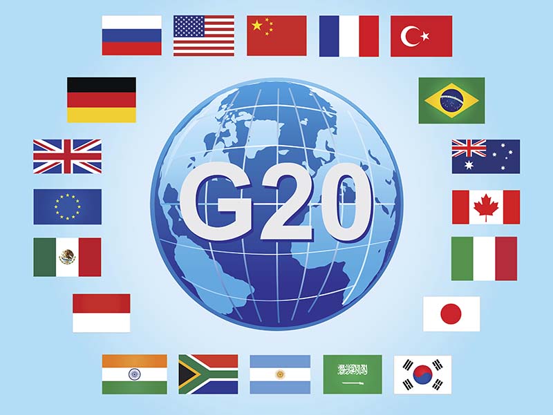 G20, les drapeaux des pays membres