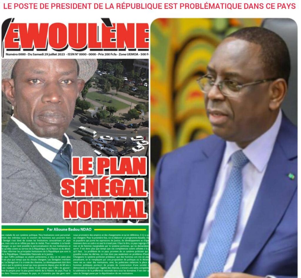 Plan Sénégal normal, livre publié par Badou Ndao