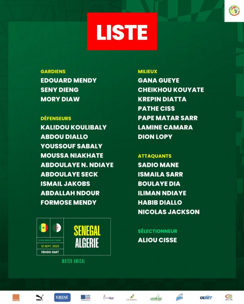 Les Lions convoqués pour le match contre l'Algérie